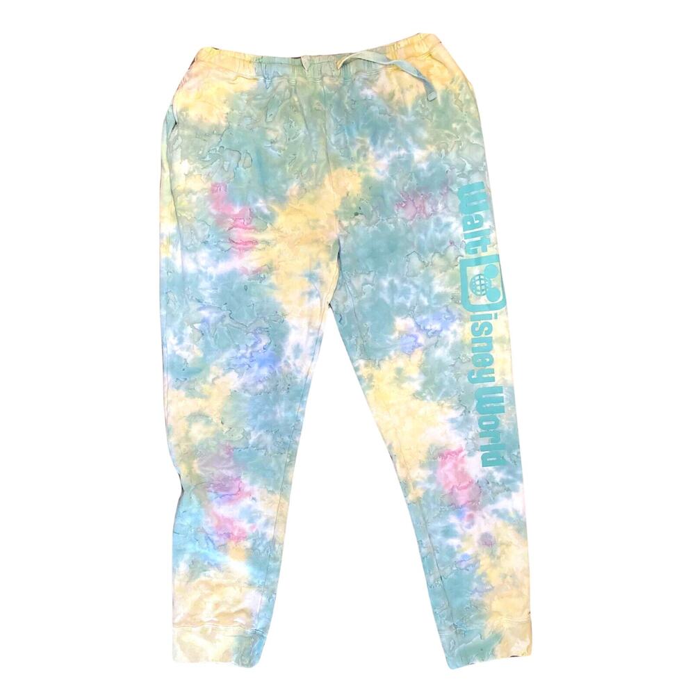 Walt Disney World Tie Dye Mickey Castle Lounge Pants Sweatpants for Women L